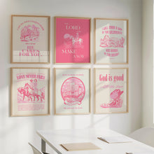Load image into Gallery viewer, Pink Western Cowgirl Christian wall art prints
