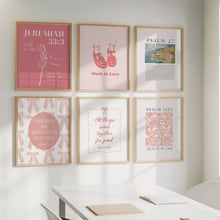 Load image into Gallery viewer, Modern Pink aesthetic set of 6 scripture wall art prints
