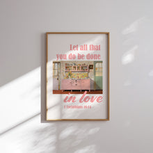 Load image into Gallery viewer, Modern Pink green aesthetic Christian kitchen wall art print
