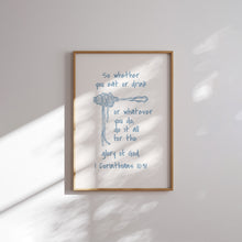 Load image into Gallery viewer, Blue aesthetic Christian kitchen wall art print
