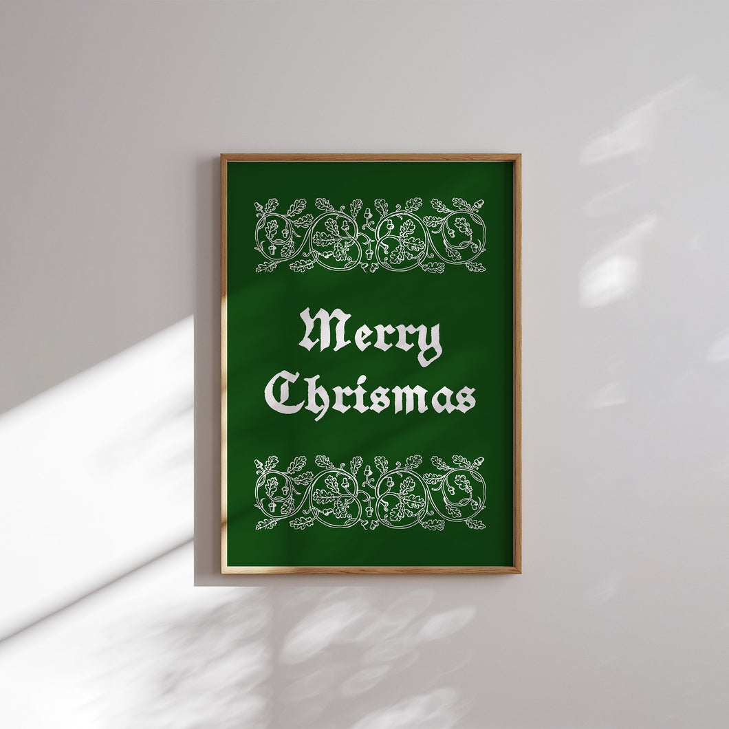 Minimal Red Green Christian Christmas Bible Verse Wall Art (Choose your Print) 13-214
