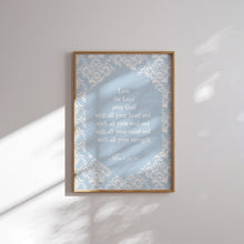 Load image into Gallery viewer, Blue aesthetic Christian kitchen wall art print
