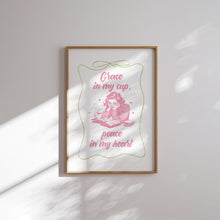 Load image into Gallery viewer, pink green Cottage core Christian wall art print (Choose your print) 02-322
