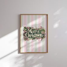 Load image into Gallery viewer, Whimsical Pink Green Christian Christmas Bible Verse Wall Art (Choose your Print) 13-216
