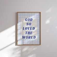 Load image into Gallery viewer, Modern Blue Christian Bible verse Gallery wall art prints
