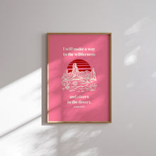 Load image into Gallery viewer, Western Pink cowgirl Christian bible verse art print
