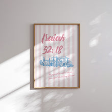 Load image into Gallery viewer, Pink blue set of 6 Christian wall art prints 02-323
