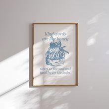 Load image into Gallery viewer, Blue aesthetic Christian kitchen wall art print
