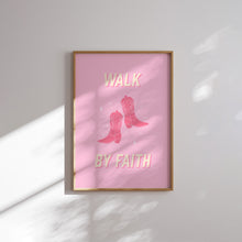 Load image into Gallery viewer, Western Pink cowgirl Christian bible verse art print
