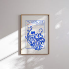 Load image into Gallery viewer, Modern Blue Red Christian Kitchen Bible verse Gallery wall art prints
