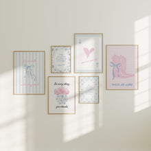 Load image into Gallery viewer, Aesthetic pink blue trendy girly room wall art print
