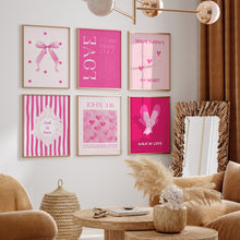 Load image into Gallery viewer, Aesthetic pink Valentines coquette set of 6 bible verse girly art prints
