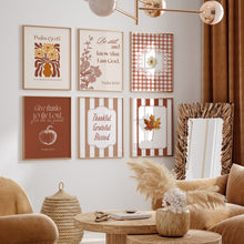 Load image into Gallery viewer, Fall Thanksgiving Christian Bible Verse Wall Art Set of 6 art prints 02-328
