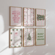Load image into Gallery viewer, Set of 6 Whimsical Pink Green Christian Christmas Bible Verse Wall Art Bundle 13-216
