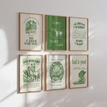 Load image into Gallery viewer, Sage green Western Cowgirl Christian wall art prints
