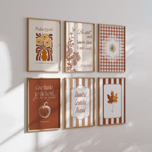 Load image into Gallery viewer, Fall Thanksgiving Christian Bible Verse Wall Art Set of 6 art prints 02-328

