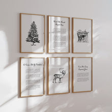 Load image into Gallery viewer, Set of 6 Minimal Vintage Christian Christmas Bible Verse Wall Art Prints 13-210
