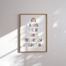 Load image into Gallery viewer, Boho Christian kids bible verse in French set of 6 art print 07-339
