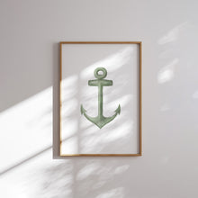 Load image into Gallery viewer, Sage green set of 6 nautical beach house art prints 07-346

