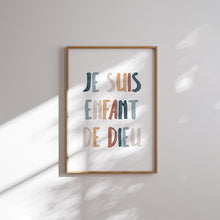 Load image into Gallery viewer, Boho Christian kids bible verse in French set of 6 art print 07-339
