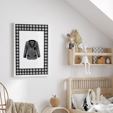 Load image into Gallery viewer, Black gingham pattern watercolor golf set of 6 art print 07-31102
