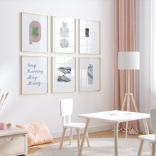 Load image into Gallery viewer, Watercolor running track set of 6 wall art 07-330
