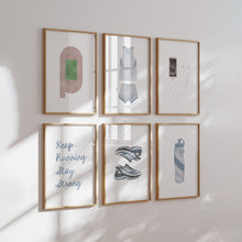 Load image into Gallery viewer, Watercolor running track set of 6 wall art 07-330
