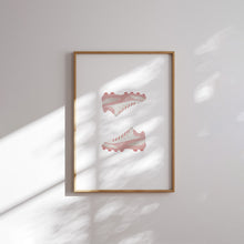 Load image into Gallery viewer, watercolor pink soccer art print (Choose your print) 07-31403
