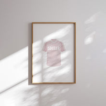 Load image into Gallery viewer, watercolor pink soccer art print (Choose your print) 07-31403

