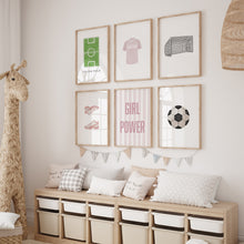 Load image into Gallery viewer, watercolor pink soccer art print (Choose your print) 07-31403
