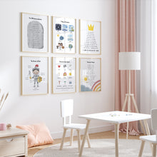 Load image into Gallery viewer, set of 6 Christian kids educational art prints 07-173

