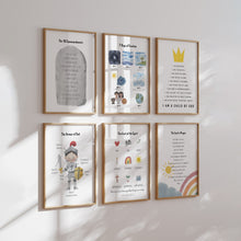 Load image into Gallery viewer, set of 6 Christian kids educational art prints 07-173
