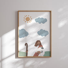 Load image into Gallery viewer, Set of 8 boho Christian kids Jesus bible scene art prints 07-298
