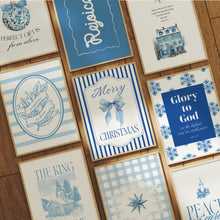 Load image into Gallery viewer, Blue Christian Christmas Wall Art Print (Choose your print) 13-224
