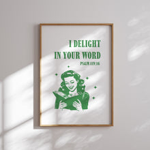 Load image into Gallery viewer, Pink green retro bible verse wall art print (Choose your print) 02-324
