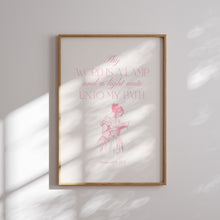 Load image into Gallery viewer, Girly pink blue aesthetic Christian bible verse wall art print
