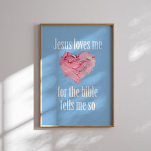 Load image into Gallery viewer, Girly pink blue aesthetic Christian bible verse wall art print
