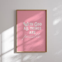 Load image into Gallery viewer, Girly pink blue aesthetic Christian bible verse wall art print
