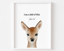 Load image into Gallery viewer, set of 9 baby animal bible verse art prints 07-16305
