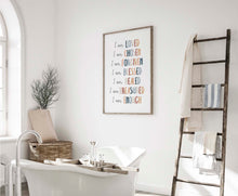 Load image into Gallery viewer, Boho Christian kids affirmation I an loved art print 07-200
