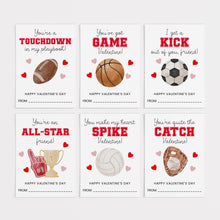 Load image into Gallery viewer, Printable Sports Valentine's Day Cards, Basketball, Football, Baseball, DIGITAL DOWNLOAD 0802

