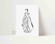 Load image into Gallery viewer, [Printed and shipped] Korean hanbok woman art print 2 -korean beauty, korean hanbok, korean woman- Lemonsodadesign
