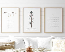Load image into Gallery viewer, Set of 3 Minimal  Christmas Wall Art
