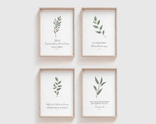 Load image into Gallery viewer, Set of 4 watercolor greenery Philippians Print

