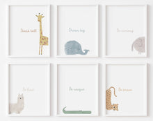 Load image into Gallery viewer, Set of 6 be quote animal wall art
