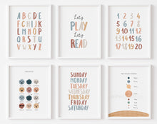 Load image into Gallery viewer, Set of 6 Earthy educational art prints
