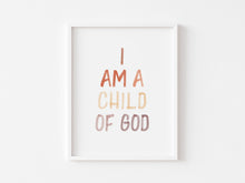 Load image into Gallery viewer, Set of 3 Neutral I am a child of God nursery bible wall art prints 2
