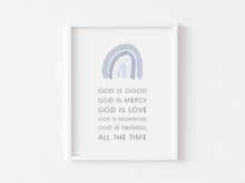 Load image into Gallery viewer, Set of 3 Blue I am a child of God blue nursery bible wall art prints
