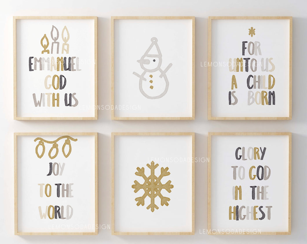 Set of 6 Christmas Boho prints