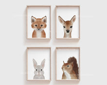 Load image into Gallery viewer, Set of 4 woodland animal prints
